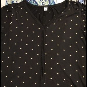 Black polka top shirt
